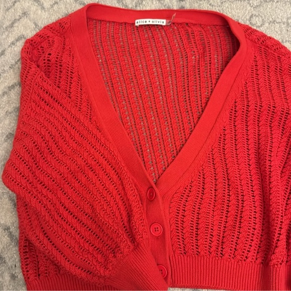 Alice + Olivia Winsor slouchy red cardigan - Picture 7 of 8